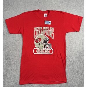 Vintage 90s Logo 7 San Francisco 49ers Super Bowl Champions NFL T-Shirt Mens M